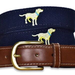 Bird Dog Bay Navy Belt with Embroidered Dog Design size 30